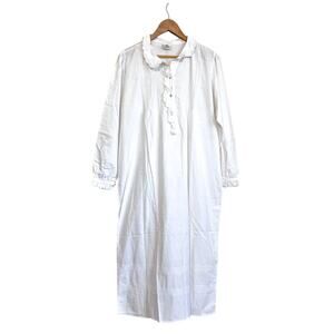 VTG Thea Cottagecore Peasant Nightgown Large White Homestead Farmhouse Country